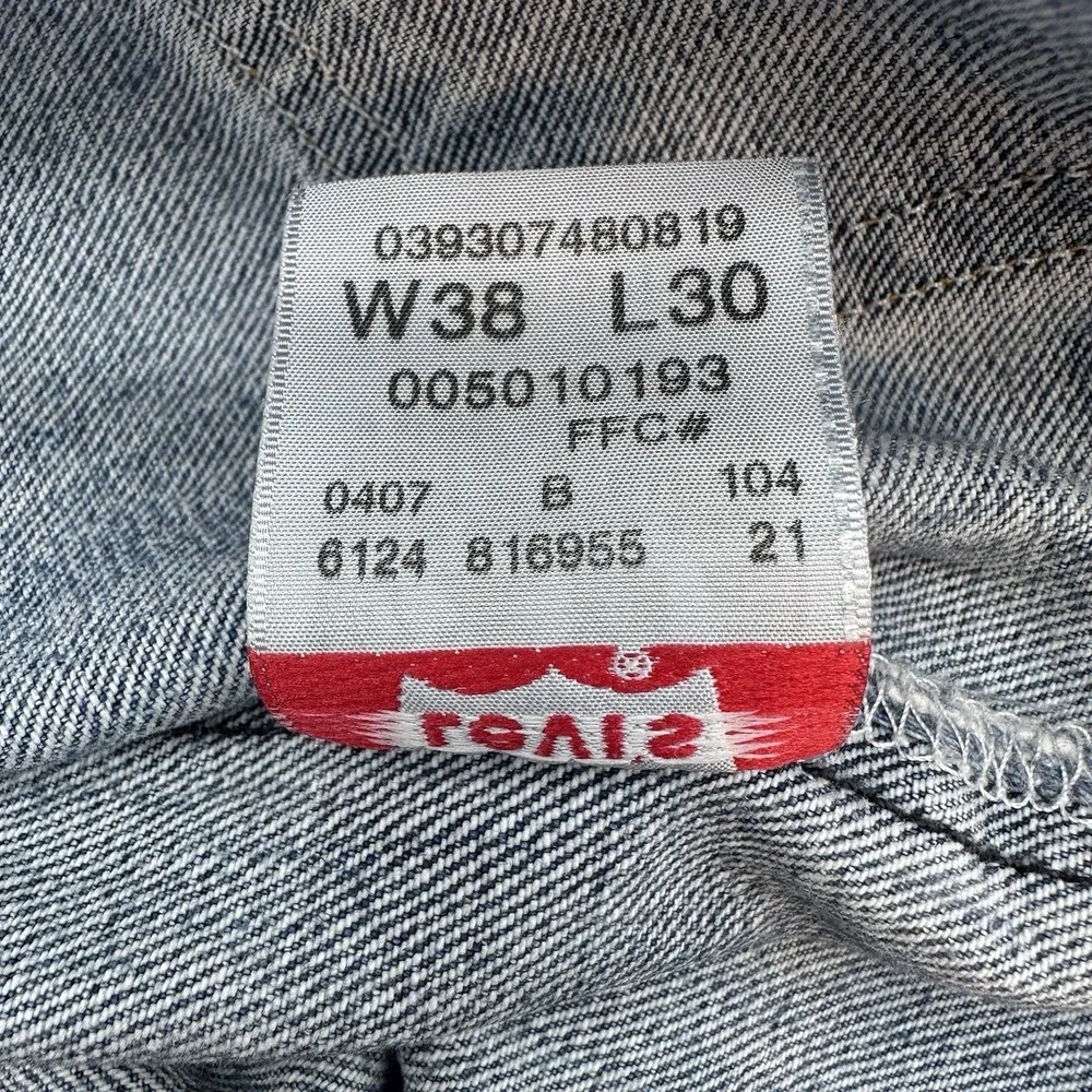 Levis Jeans Mens 38x30 (36x26 Fit) Blue Denim 501 Jeans Y2K 2007 Button Fly